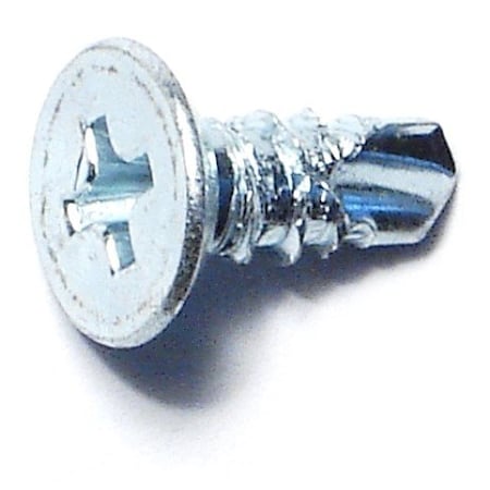 Midwest Fastener Self-Drilling Screw, #10 x 1/2 in, Zinc Plated Steel Flat Head Phillips Drive, 45 PK 931421